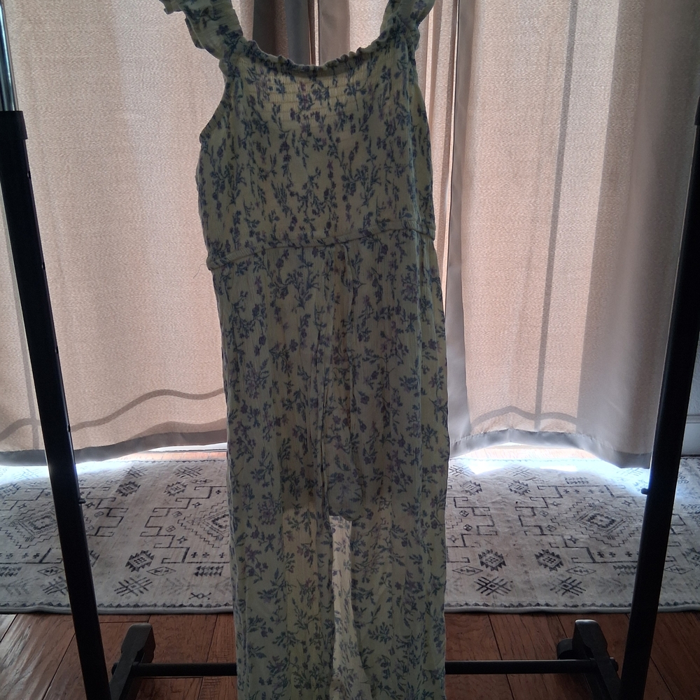 Floral Yellow Women's Dress - Picture 2 of 4